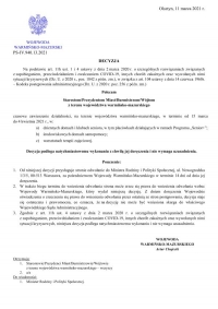 Decyzja Wojewody Warmińsko-Mazurskiego z dnia 11 marca 2021 r.