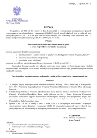Decyzja Wojewody Warmińsko-Mazurskiego z 13 stycznia 2021 r.
